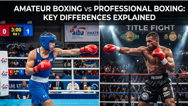 Comparison of amateur and professional boxing styles